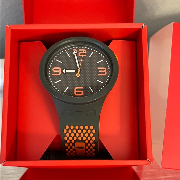 Swatch Big & Bold Dark Green and Orange Men's Watch - Picture 2 of 7